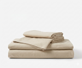 Folded beige Bamboo bedding set - 1 duvet set, 1 fitted sheet and 2 pillowcases