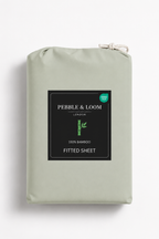 Sage Bamboo linen (including fitted sheet) in eco-friendly packaging