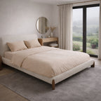 Bamboo duvet bed linen set: Includes duvet cover and two pillowcases. Bamboo bed linen is beige Colour. 