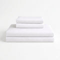 100% viscose bamboo bedding set in white colour. Includes 1 duvet cover, 1 bedsheet and 2 pillowcases. 