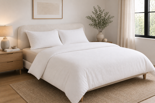 White Duvet Set on a Bed