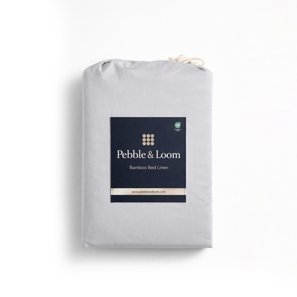 Grey Bamboo linen (including bamboo bedsheet) in premium sustainable packaging