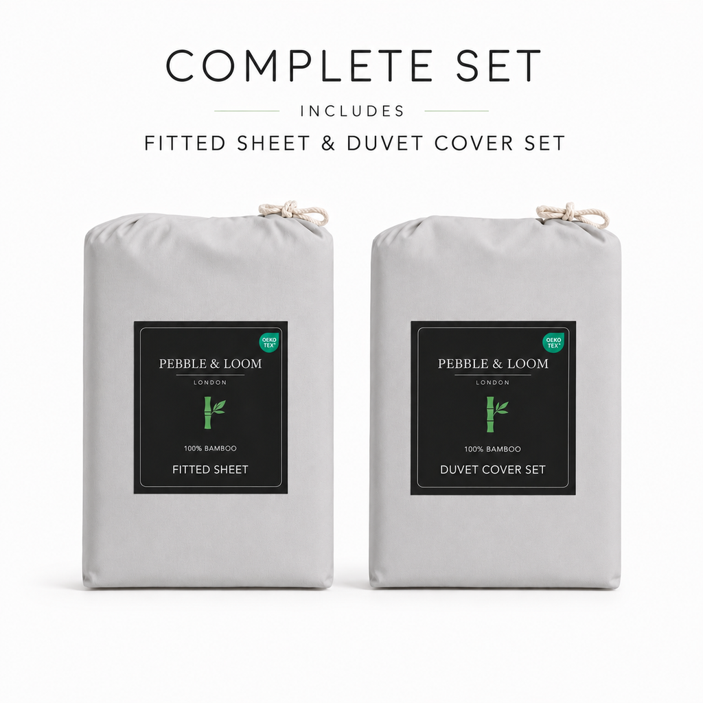 Grey Bamboo linen (including bamboo bedsheet) in premium sustainable packaging