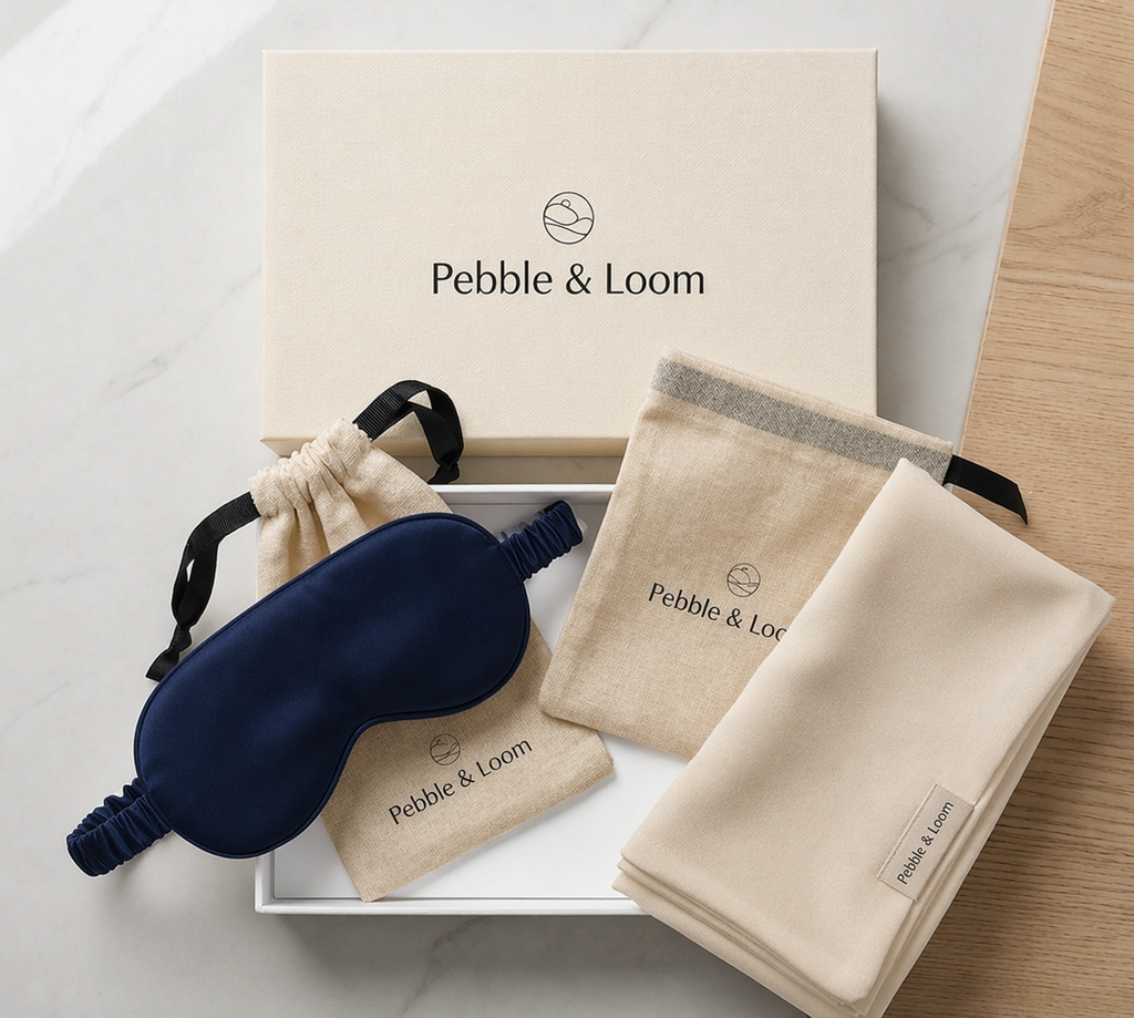 Mulberry silk eye mask and pillowcase gift set