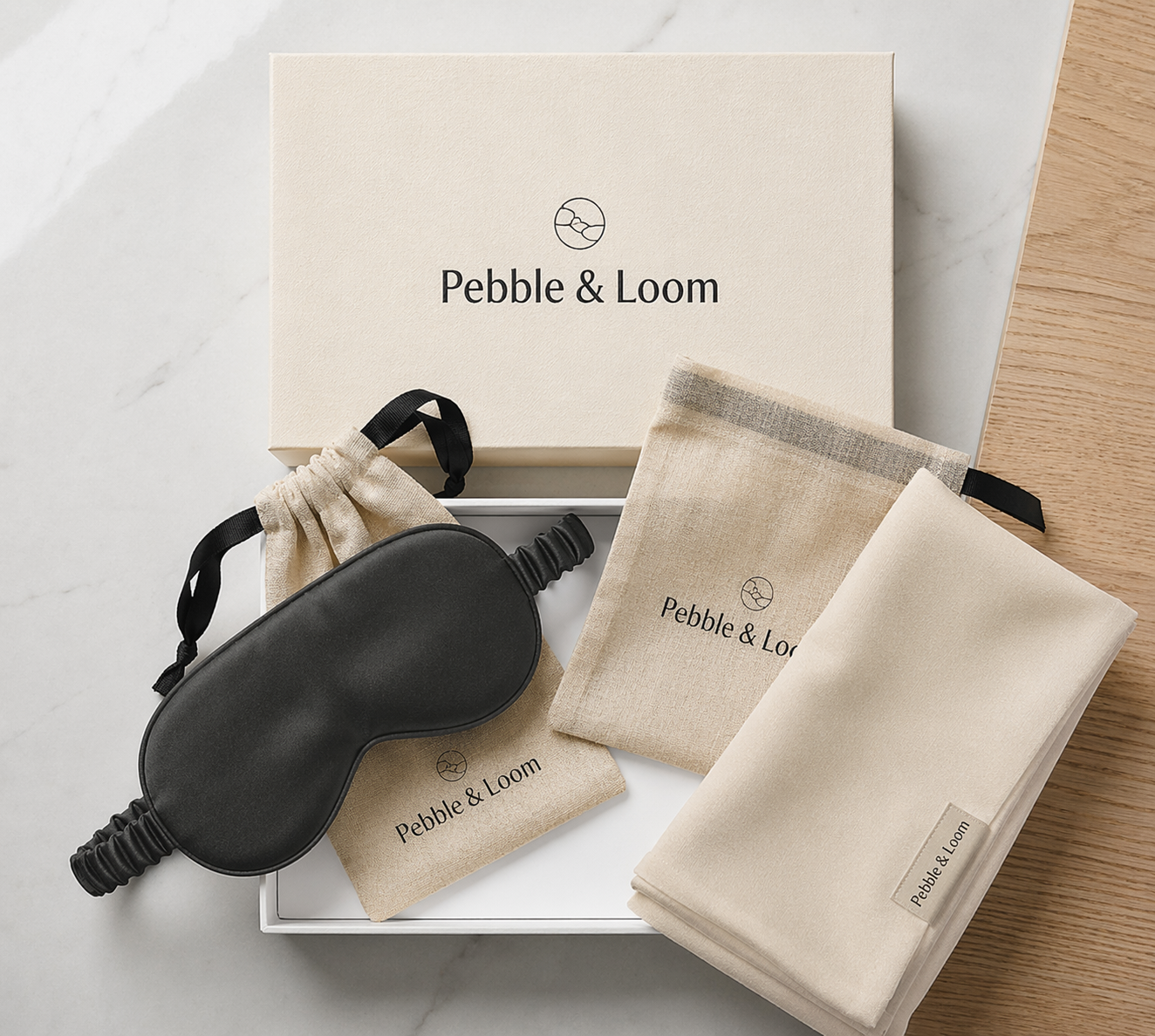 Mulberry silk eye mask and pillowcase gift set