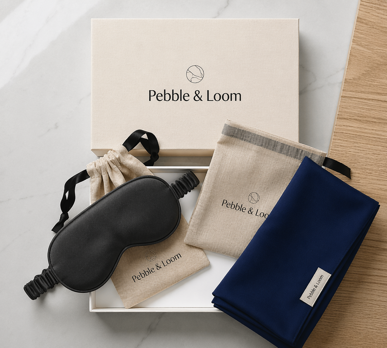 100 percent pure Mulberry silk eye mask and pillowcase gift set