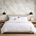 100 percent bamboo bedding set in white: featuring a fitted sheet, duvet cover and two pillowcases in a bedroom in the UK 