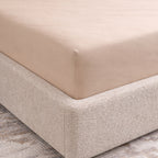 high quality beige bamboo fitted bedsheet