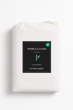 white bamboo beds linen in sustainable packaging